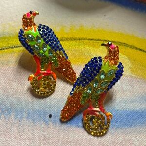 Charles & Ron Crystal Eagle Earrings